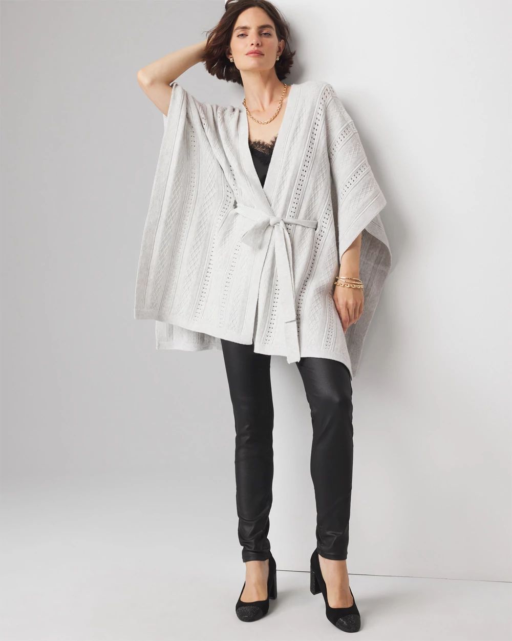 Textured Knit Ruana | White House Black Market